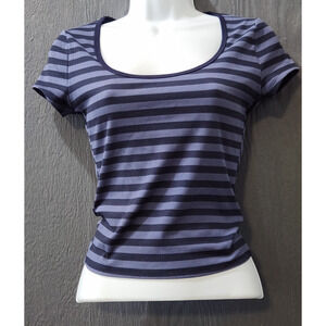 Women size Small Long Striped Stretchy Cropped Casual Summer Top by Hollister
